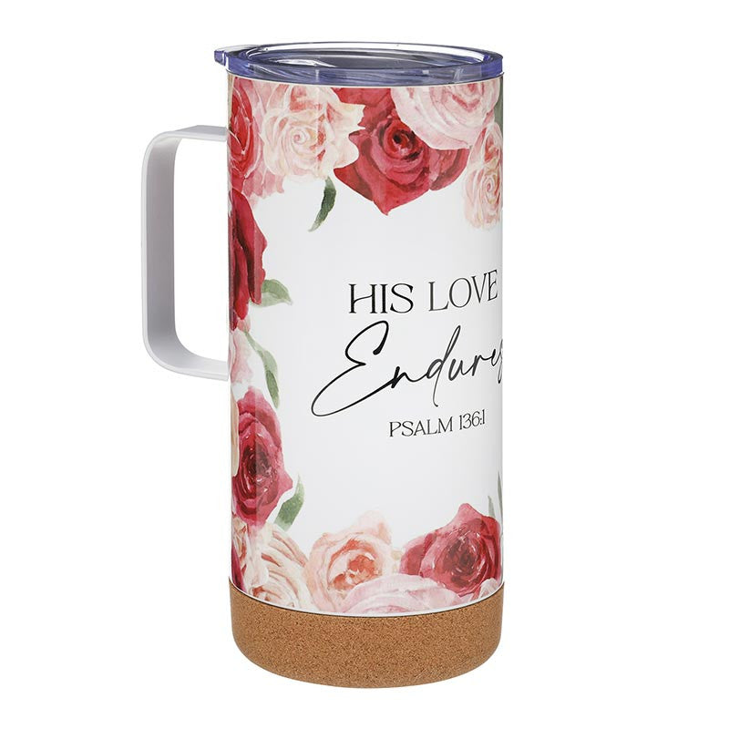 Travel Mug-16oz-Psa 136:1-His Love Endures