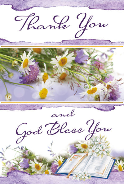 Card-Thank You-Purple-Flowers-Greetings of Faith