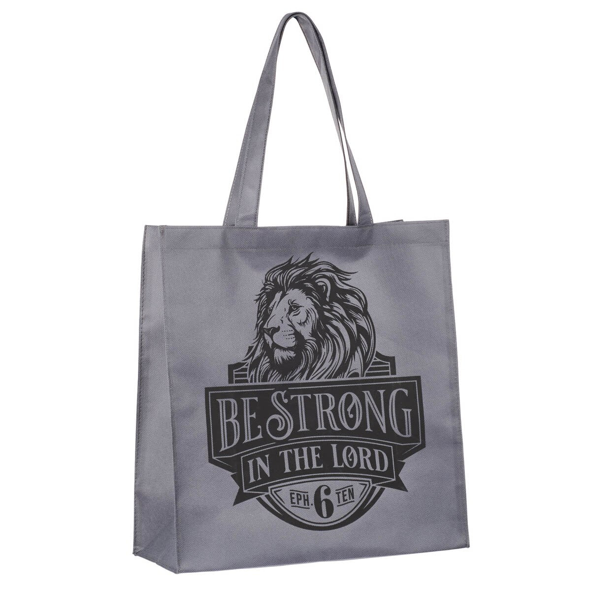 Tote Bag-Be Strong-Lion-Gray