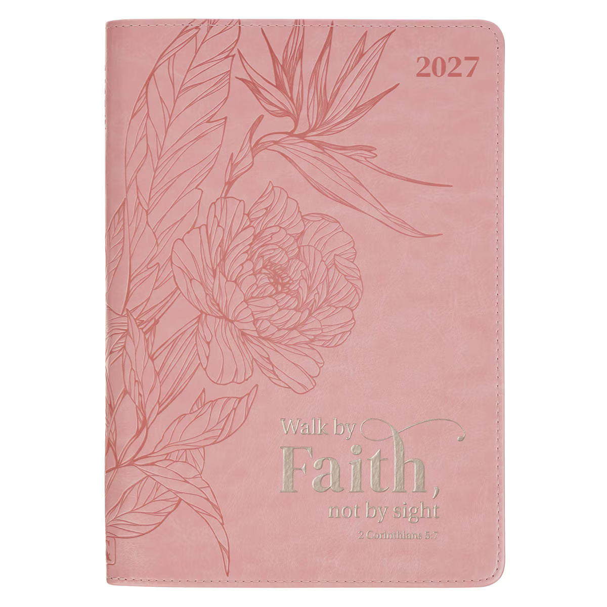 Planner-2027-Pink Leather-2Co 5:7-Executive-Zipper
