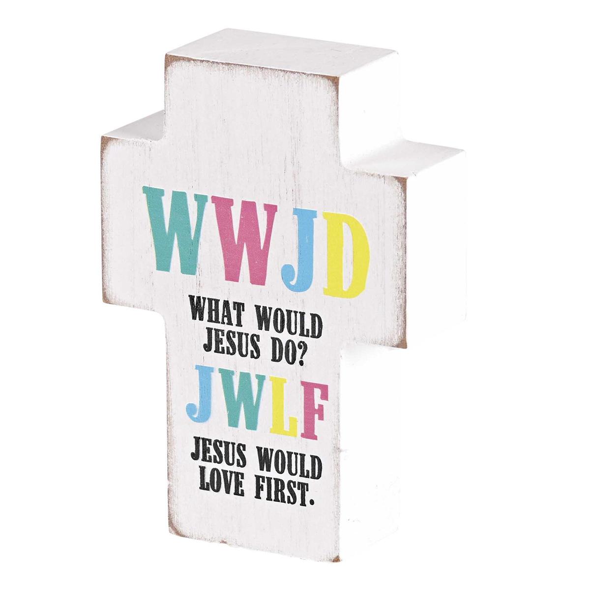 Cross/Standing-WWJD-White