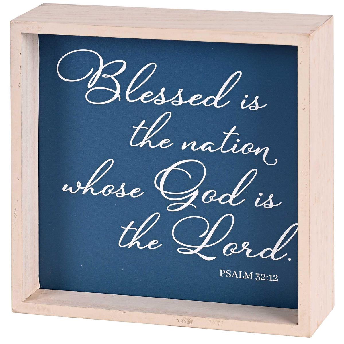 Artwork-Tabletop-9.5"-Psa 33:12-Patriotic Garden