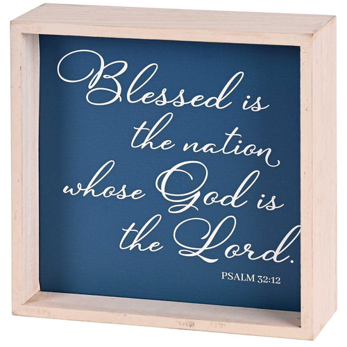 Artwork-Tabletop-9.5"-Psa 33:12-Patriotic Garden