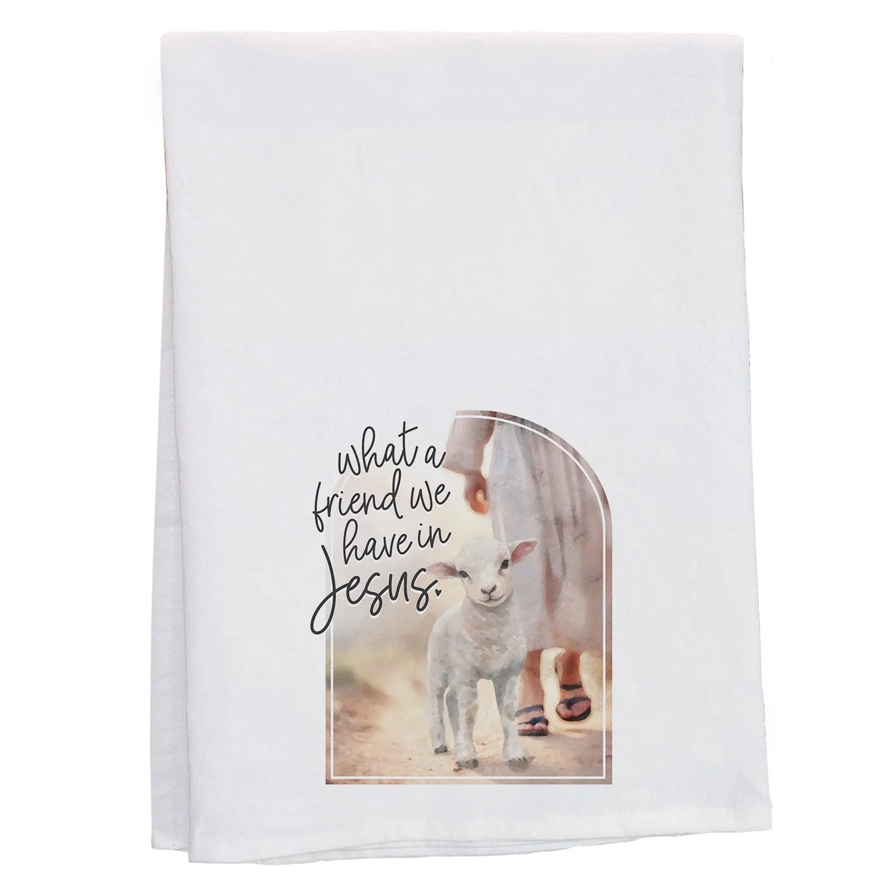Tea Towel-White-Friend In Jesus-Lamb