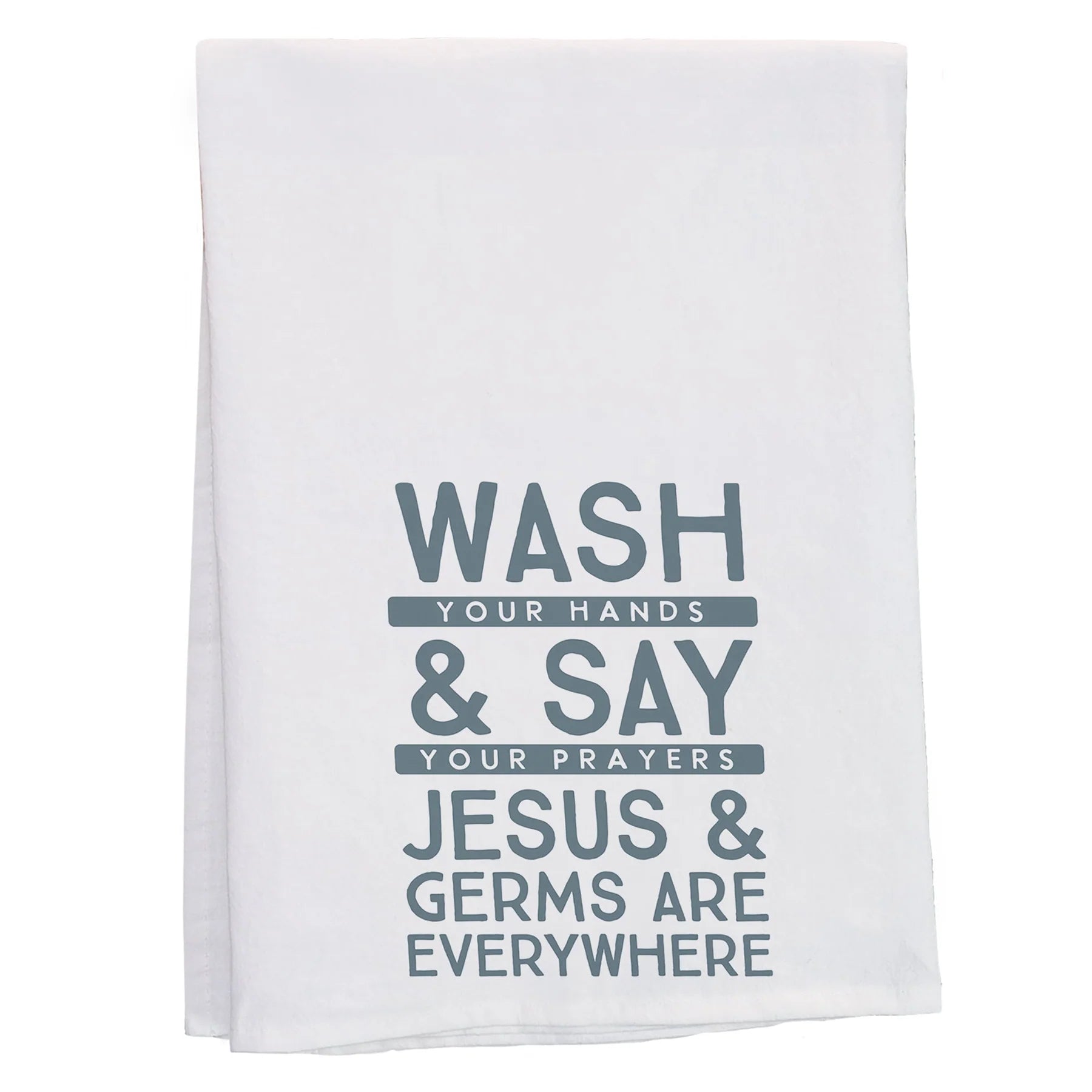 Tea Towel-White-Jesus & Germs Everywhere