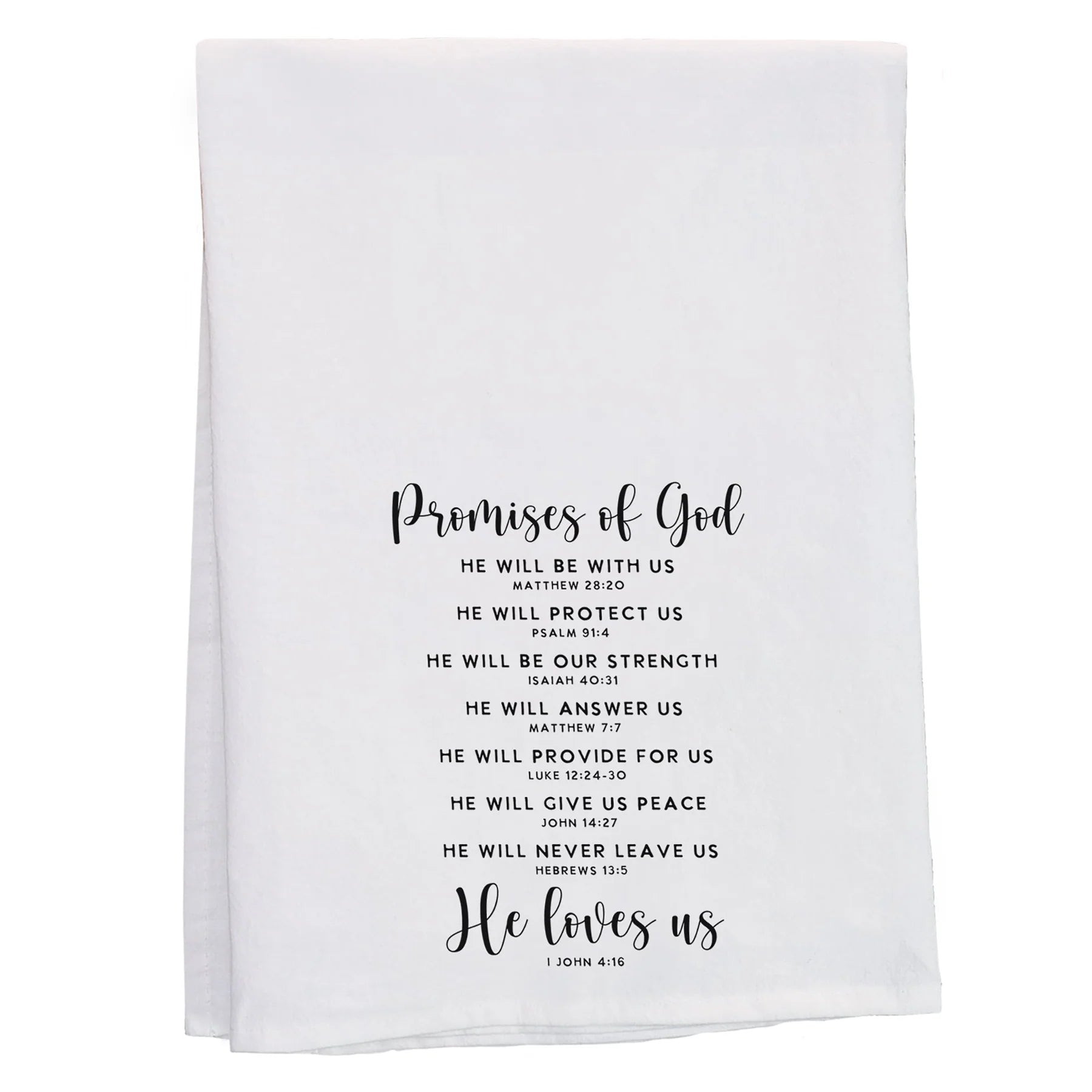 Tea Towel-Black & White-Promised Of God-Bible Verses