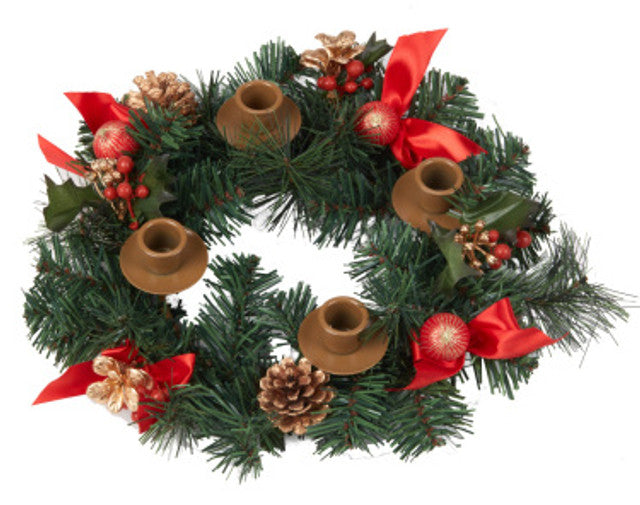 Advent Wreath-11"-Berry-Greenery