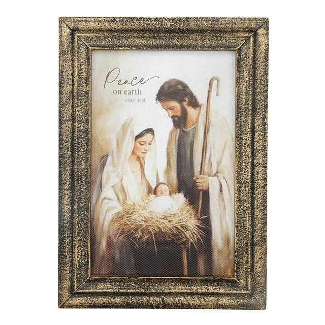 Art-Holy Family-Framed Linen-Peace