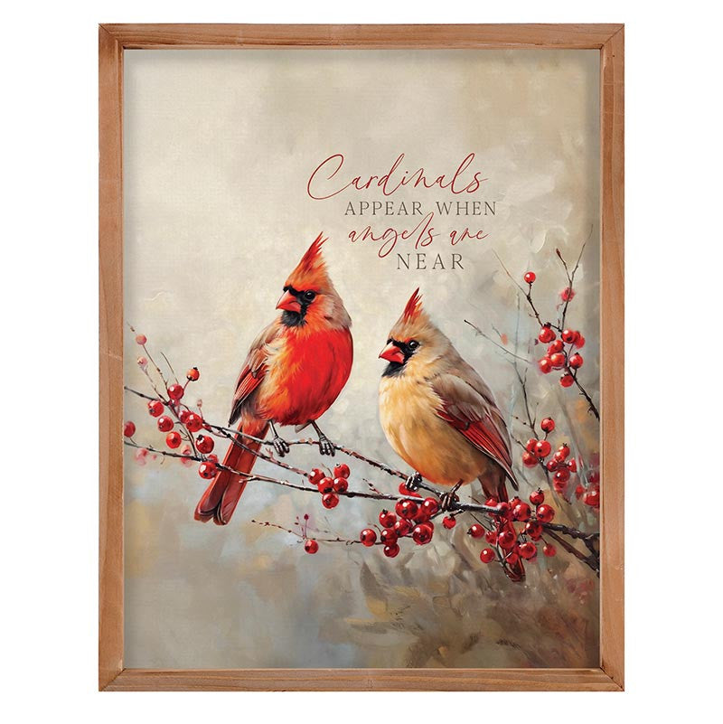 Plaque-Cardinals Appear When Angels Are Near-Wooden