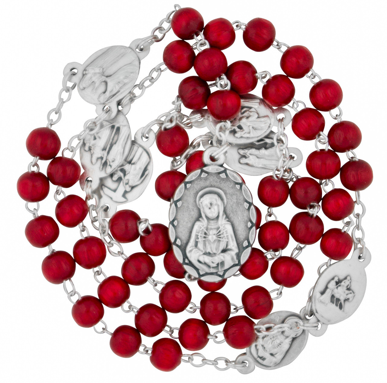 Rosary-OL of Sorrows Chaplet-Cherry Wood