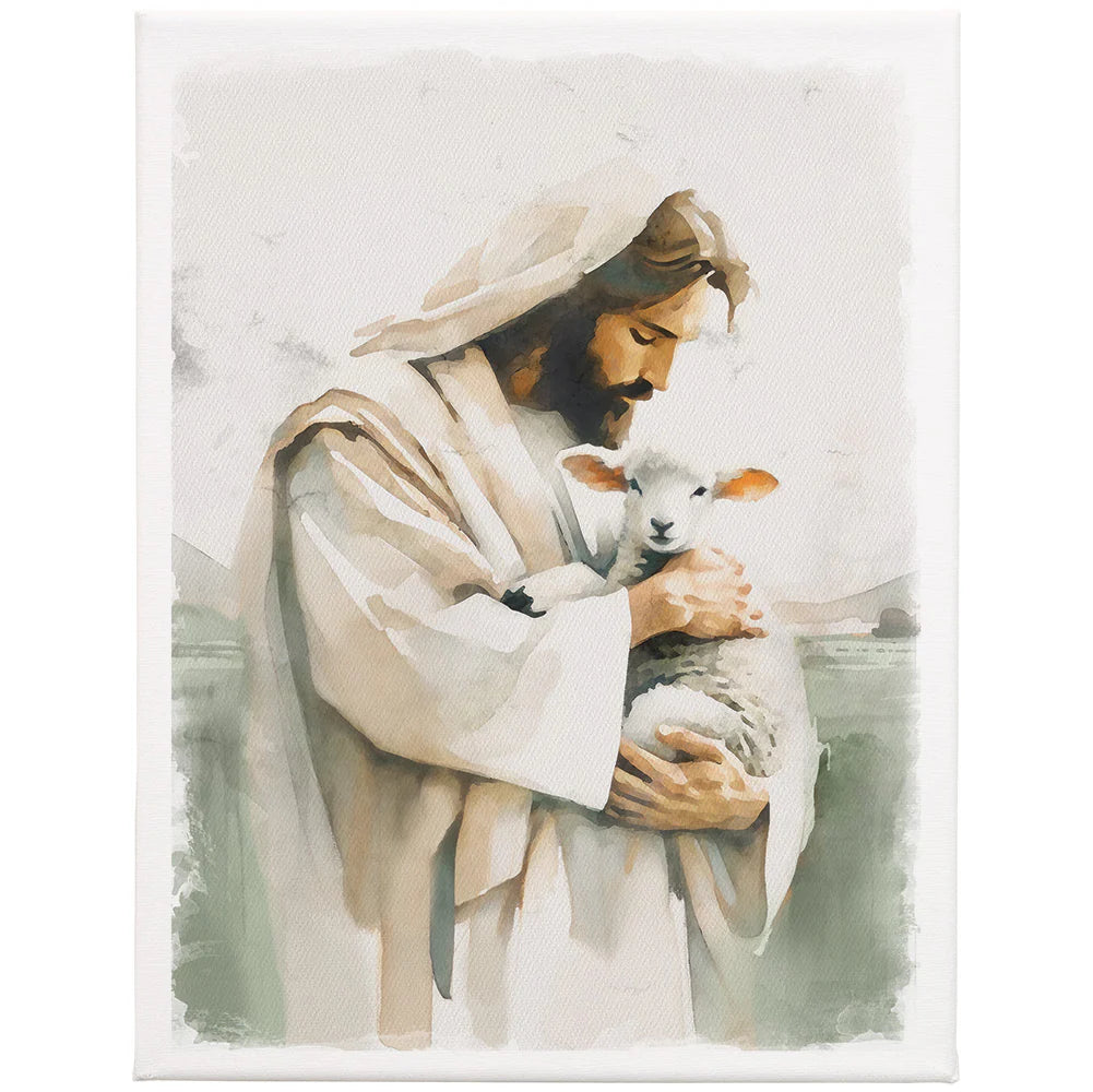 Canvas-13x17-Jesus Holding Lamb
