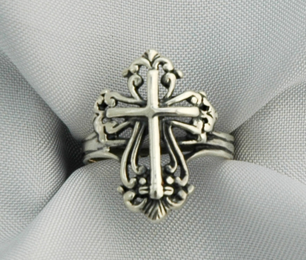 Ring/SS/8/Filigree Cross