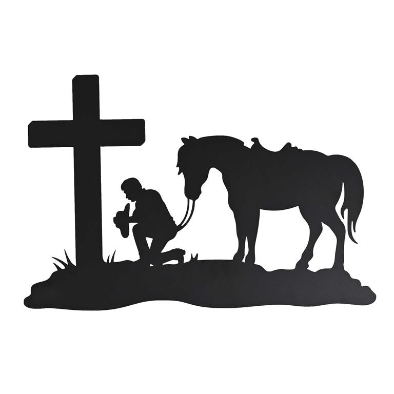 Wall Hanging-Metal-Kneeling Cowboy