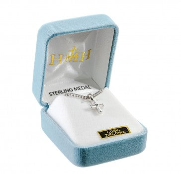 Necklace-Cross-SS-Zirconia-16"