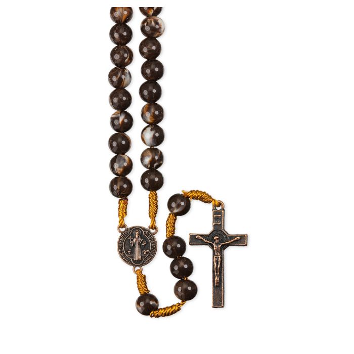 Rosary/8mm/Brown/St Benedict