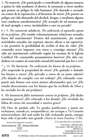 Leaflet/Spanish/Act of  Contrition