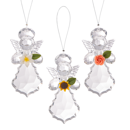 Angel-Acrylic-Holding A Flower-Assortment-  ACRY-1205