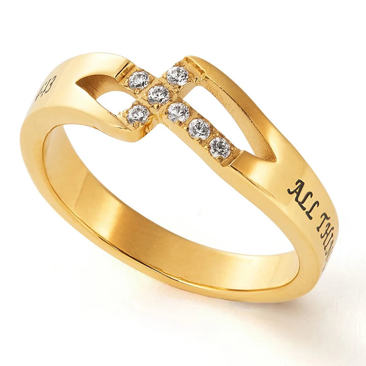Ring-Php 4:13-Gold Wave-Christ My Strength-SAT