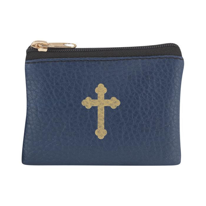 Rosary Case-Navy-Leather