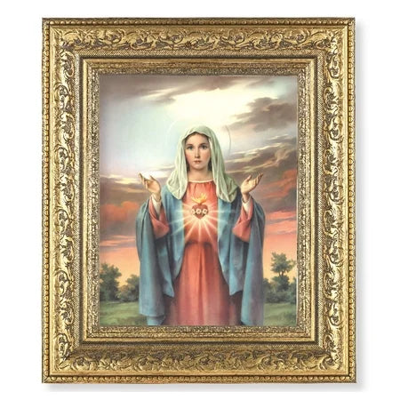 Framed Print/Immac Heart/Gold