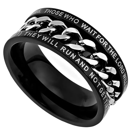 Ring-Isa 40:31-Black Chain-Strength-SAT