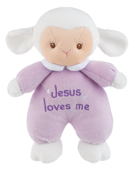 Stuffed-Lamb-Purple-Jesus Loves Me-9"