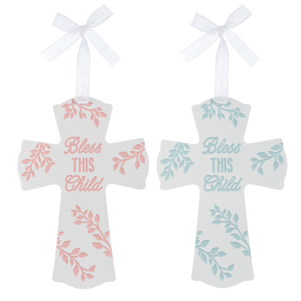 Cross-Bless This Child-Pink or Blue