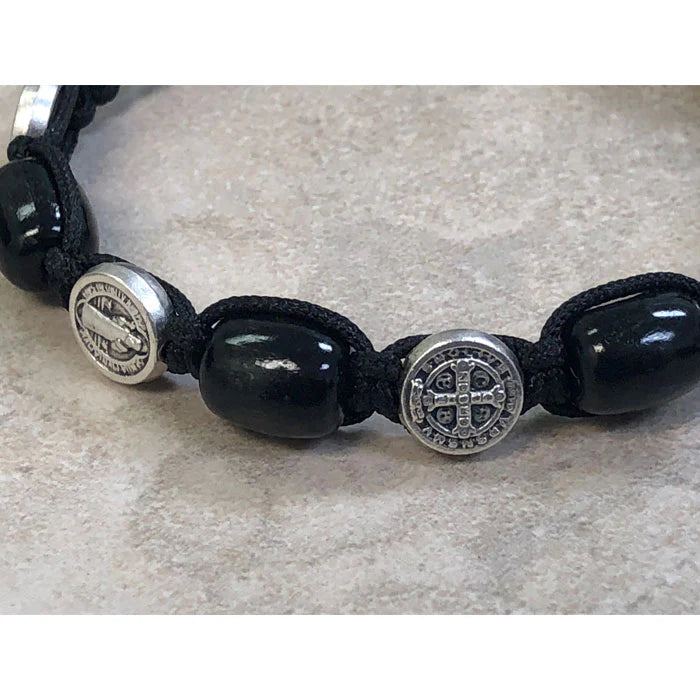 Bracelet/StBenMedal/BlkWood