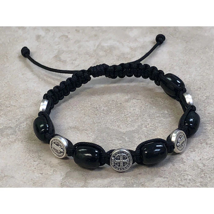 Bracelet/StBenMedal/BlkWood