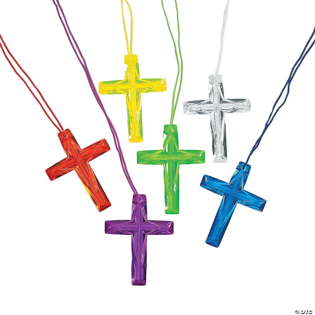 Necklace-Plastic Cross-Asstd Colors