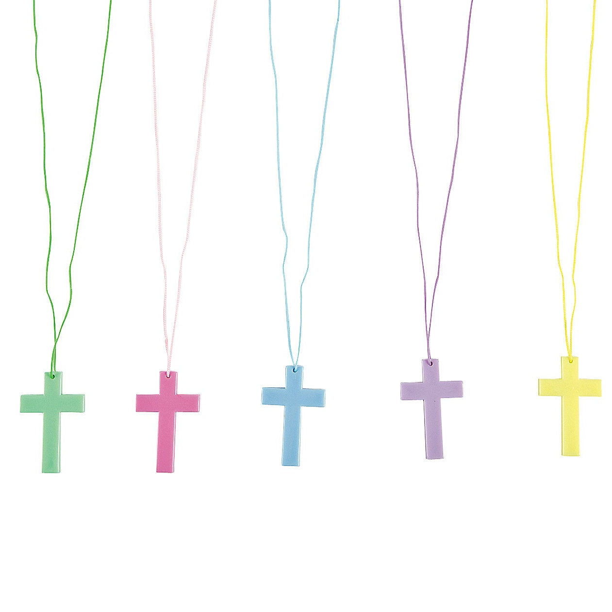 Necklace-Cross-Plastic-Pastel Colors-Asstd