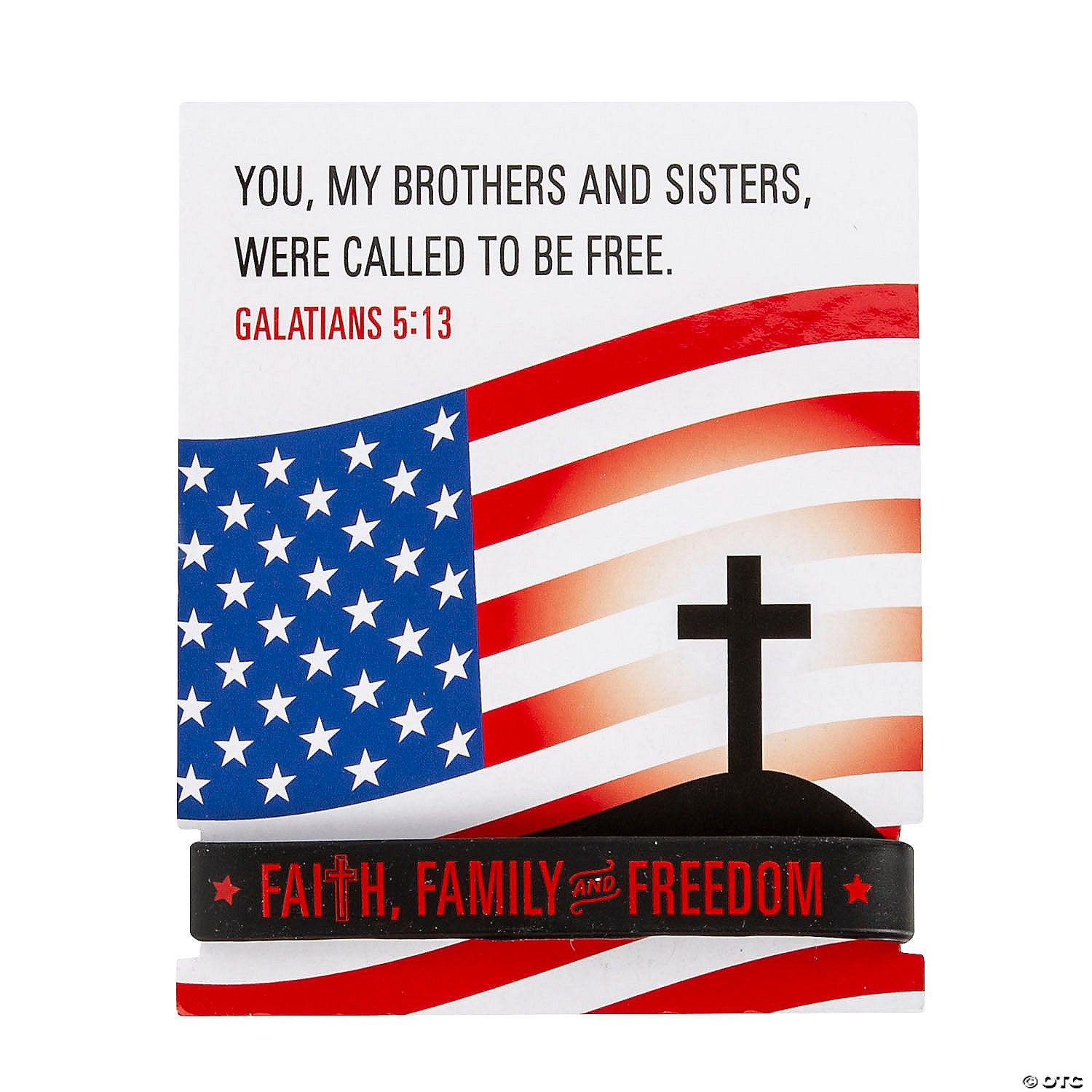 Bracelet-Rubber-Faith Patriotic Card