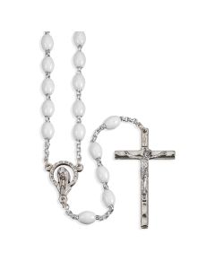 Rosary/White Plastic/5mm