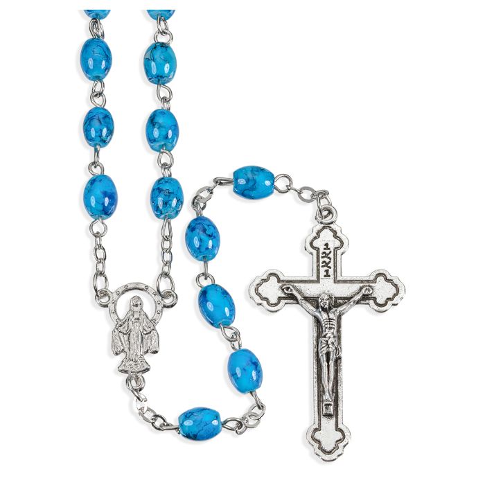 Rosary-Marbleized-Dark Blue