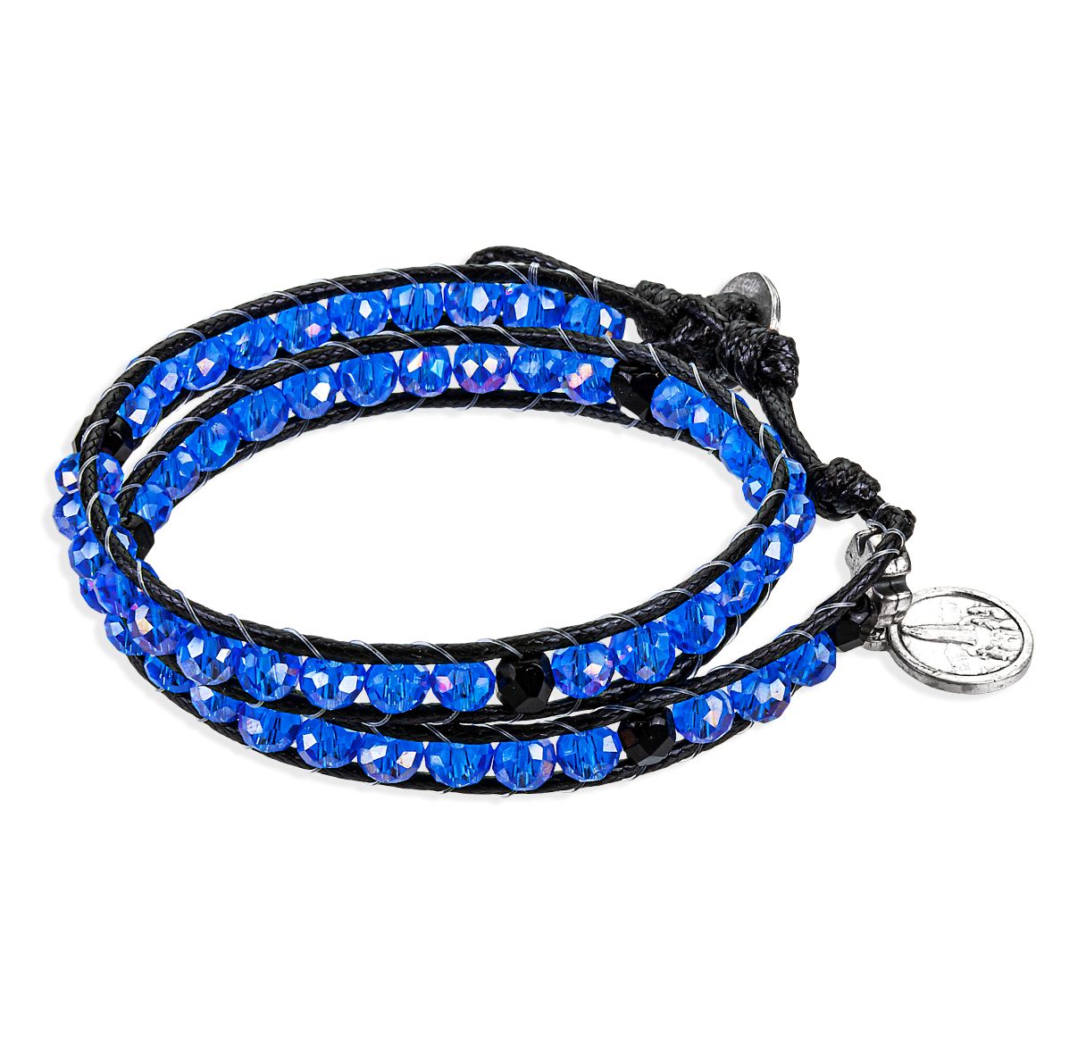 Bracelet/Rosary/Blue Bead/Black
