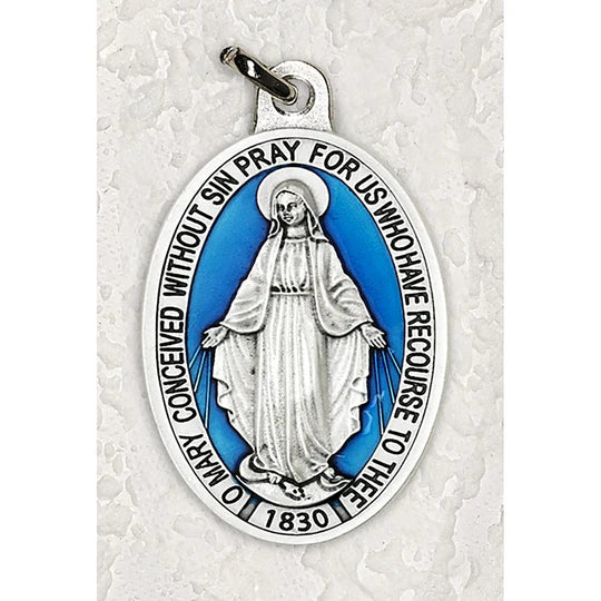 Medal/Miraculous/1½" Blue Enamel