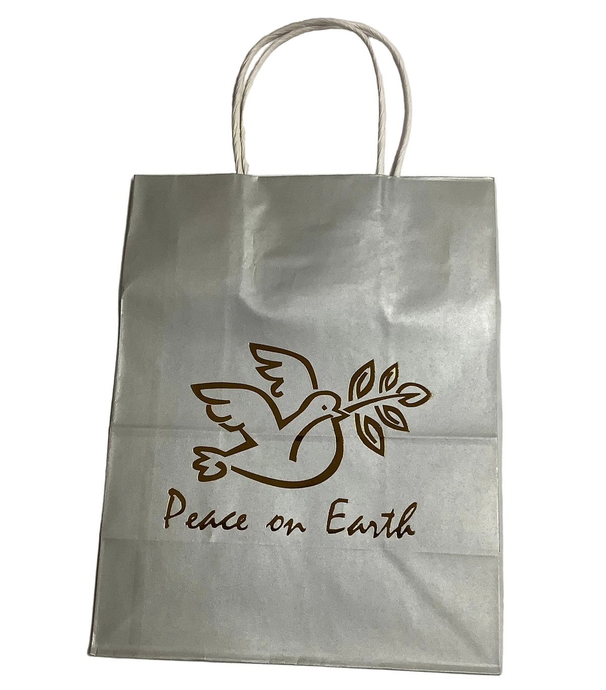 Gift Bag- Peace On Earth-Dove-Silver-Gold