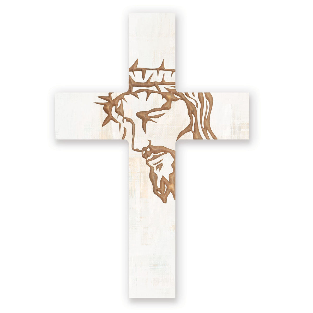 Cross-Wall-16"-Wht-Face Of Jesus