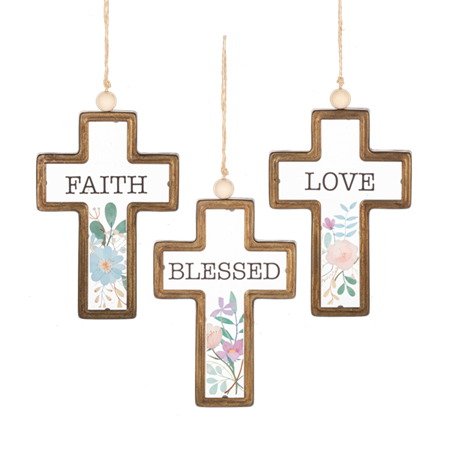 Ornament-Cross-Faith Blessed Love-Assorted