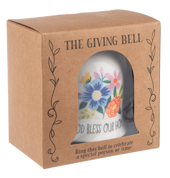 Ornament-Bell-Ceramic-God Bless Our Home