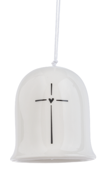 Ornament-Bell-Ceramic-Heart Cross