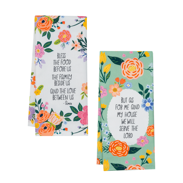 Tea Towel-Flowers & Faith-Asstd-28"