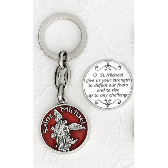 Key Ring/St Michael/Red Enamel *BOLO*