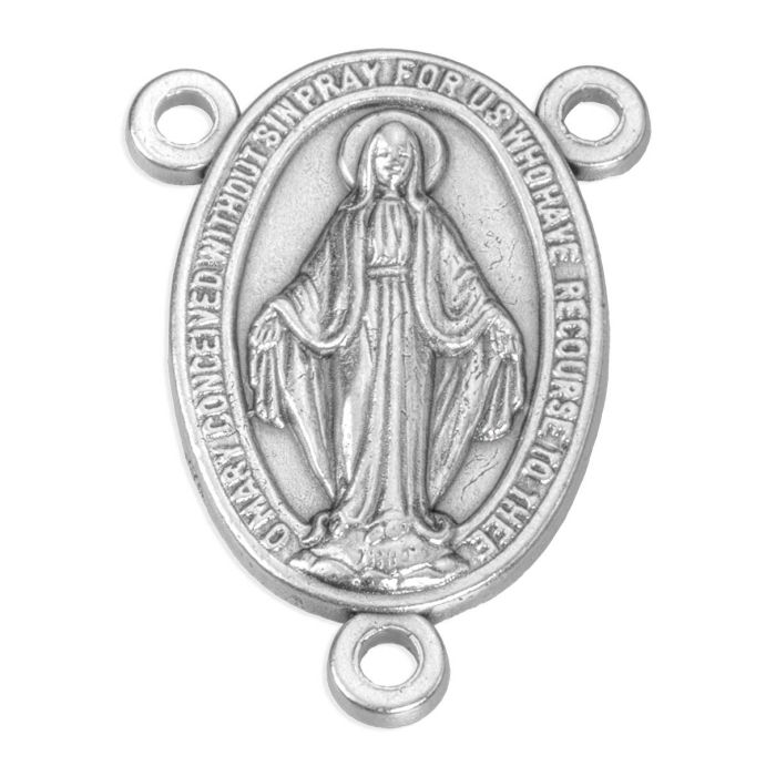 Rosary Centerpiece-Miraculous Medal-Oxidized