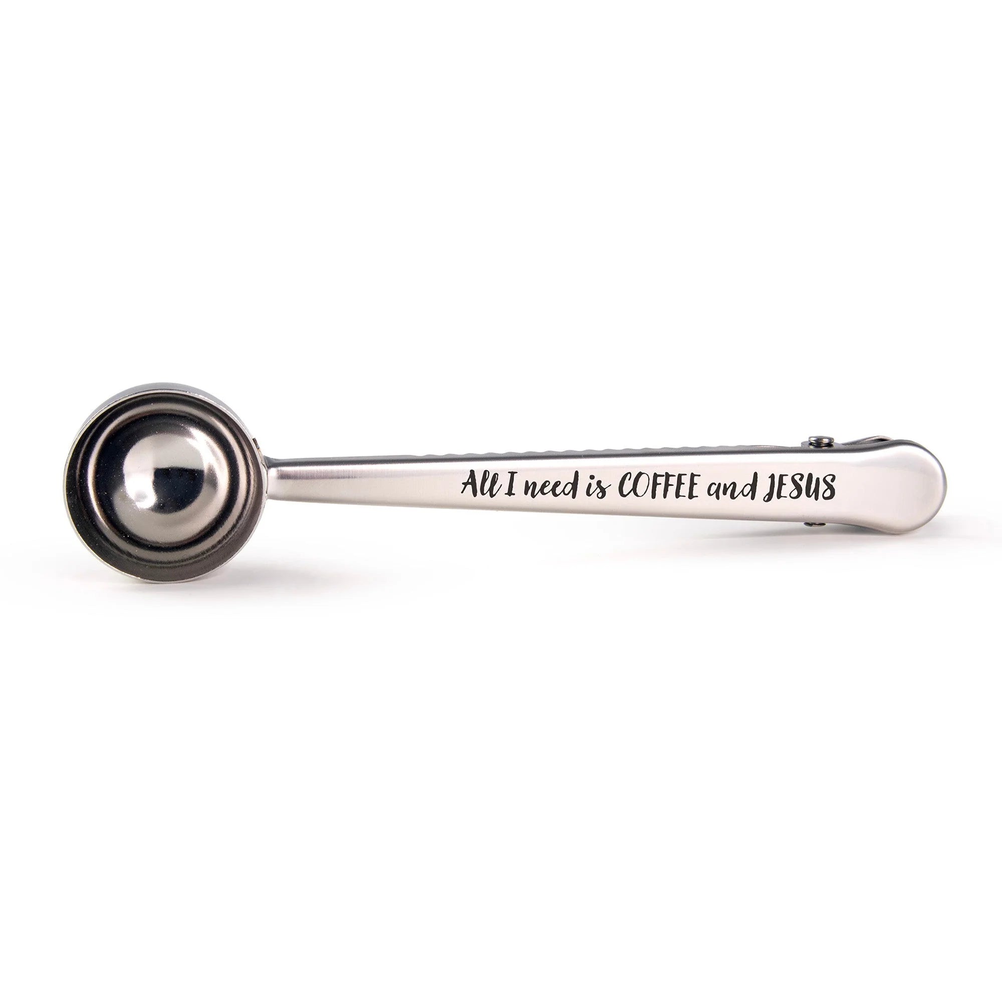 Coffee Scoop-Silver-All I Need Is Coffee And Jesus