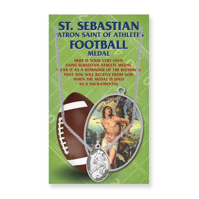 Necklace-Oval-Football-St Sebastian-24"
