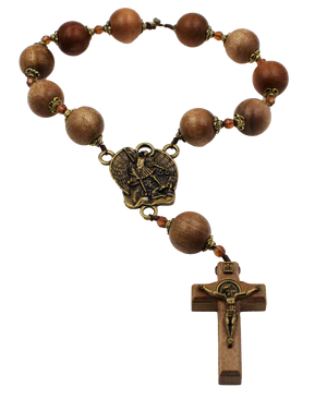 Rosary-Door-St Michael-Wood-Antique Gold