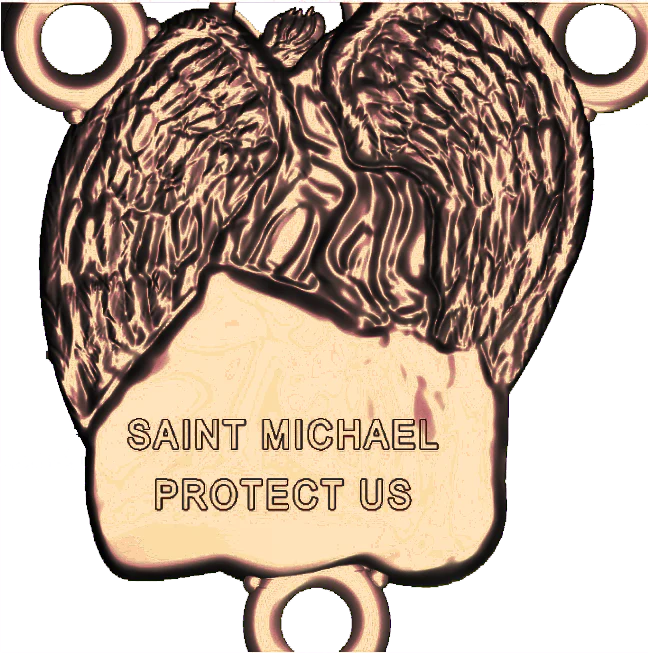 Rosary-Door-St Michael-Wood-Antique Gold