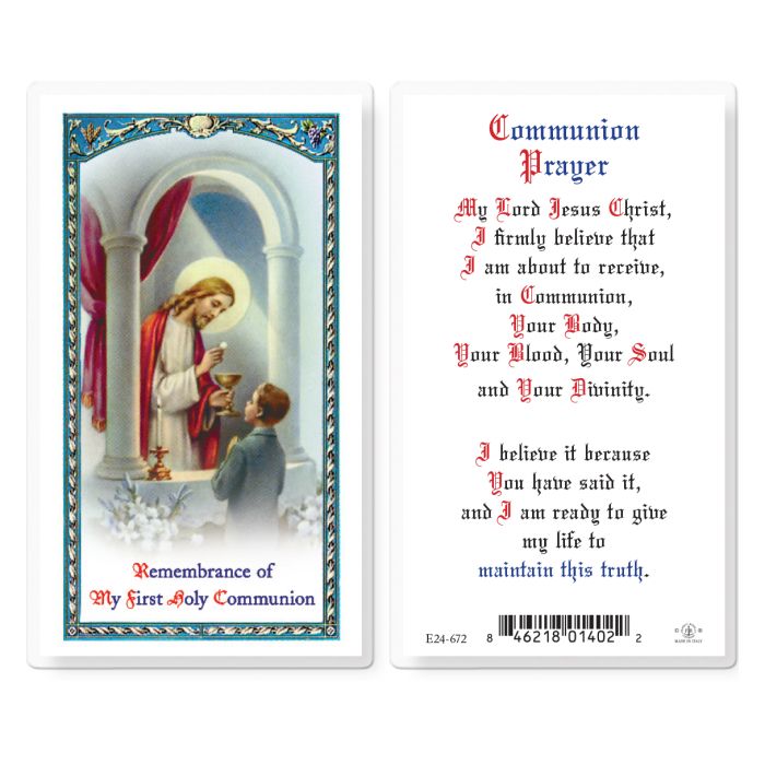 Prayer Card-First Communion-Boy-Laminated