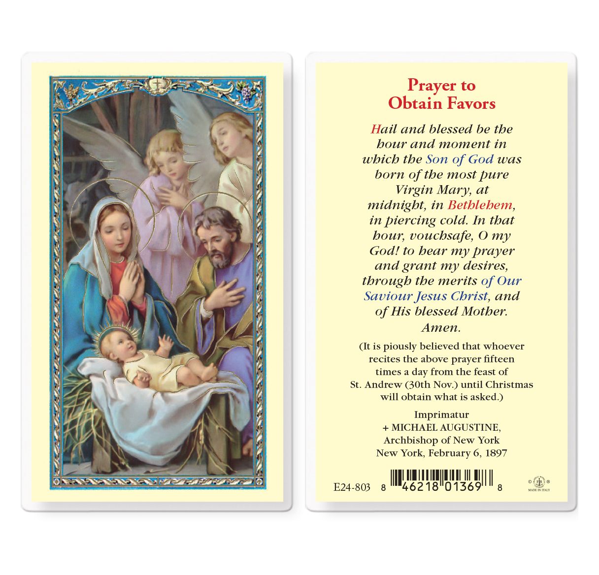 BM-Laminated-Prayer To Obtain Favor-E24-803
